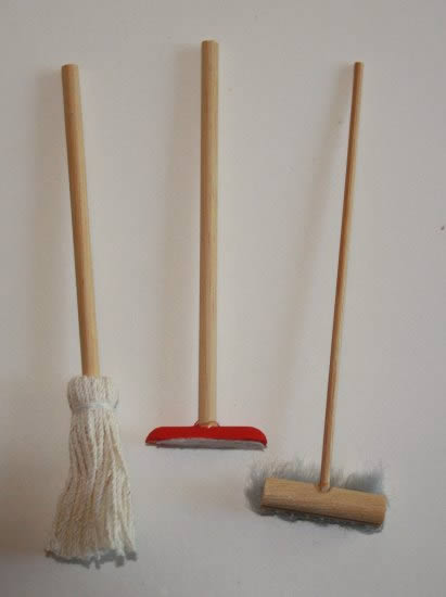 Brooms and mop set