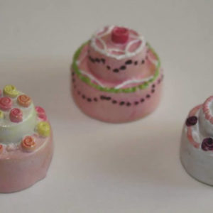 Pink cakes, set of 3