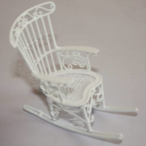 White wire rocking chair