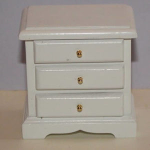 Bedside drawers, white timber