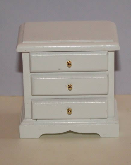 Bedside drawers, white timber