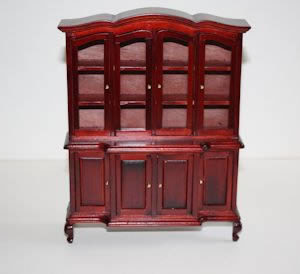 Mahogany wall cabinet and shelves