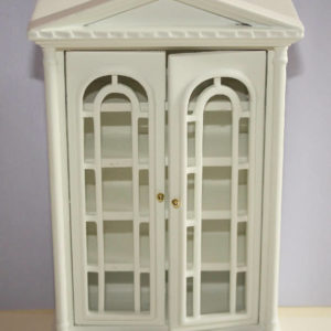 White cabinet with glass doors