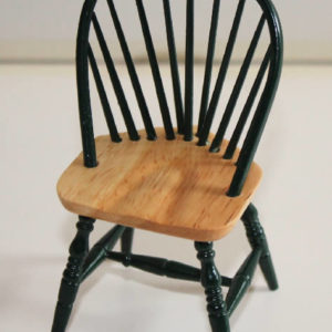 Green chair with pine seat
