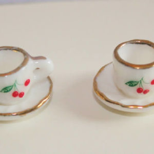 White china cups and saucers