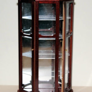 Mahogany glass door display cabinet