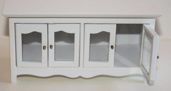 Buffet white timber with glass doors