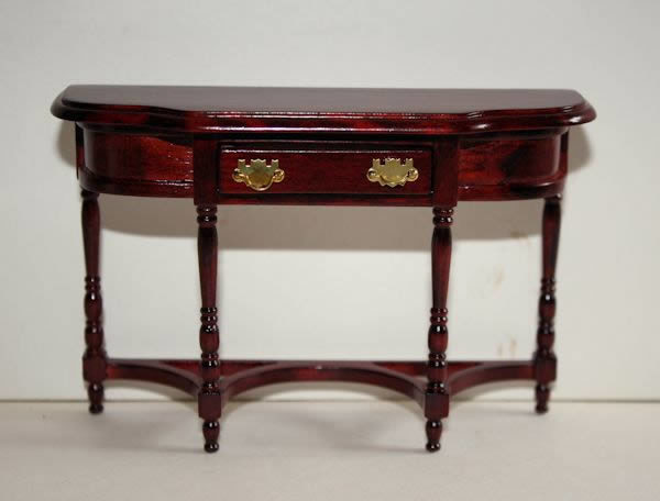 Mahogany curved front hall table