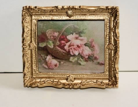 Picture of pink roses in a basket