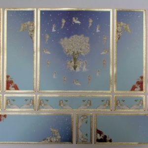 Pale blue  cherub wall panels