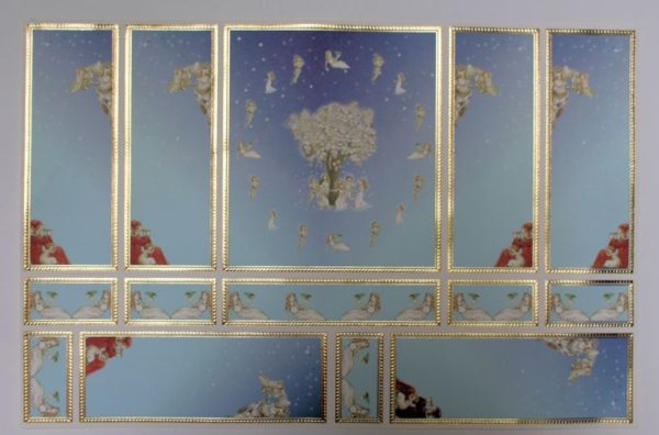 Pale blue  cherub wall panels