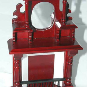 Mahogany fireplace with mirror