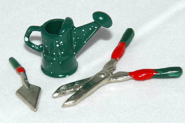 Small garden tools, green, set of three