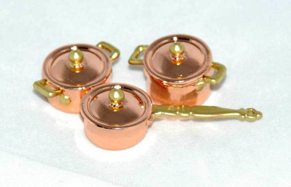 3 piece copper pot set