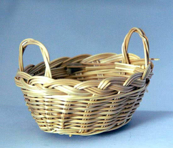 Woven cane basket, oval