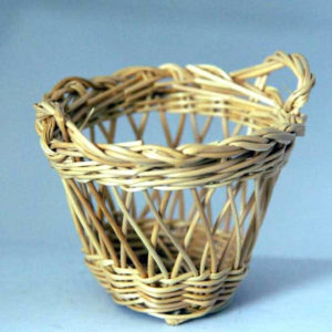 Woven cane round basket