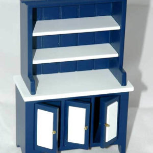 Blue and white kitchen  hutch,