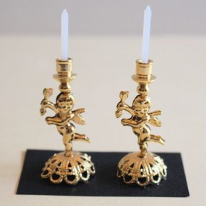 Pr. Gold Cupid Candlesticks