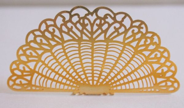 Gold metal fan fire screen