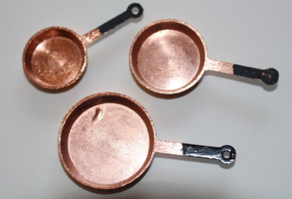 Copper Metal Frypan 3pce Set