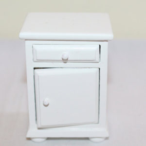 Bedside cabinet, white timber